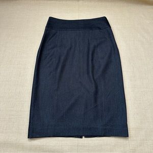 Centre Ville Paris Black/Dark Gray High Waisted Pencil Skirt Back Center Slit